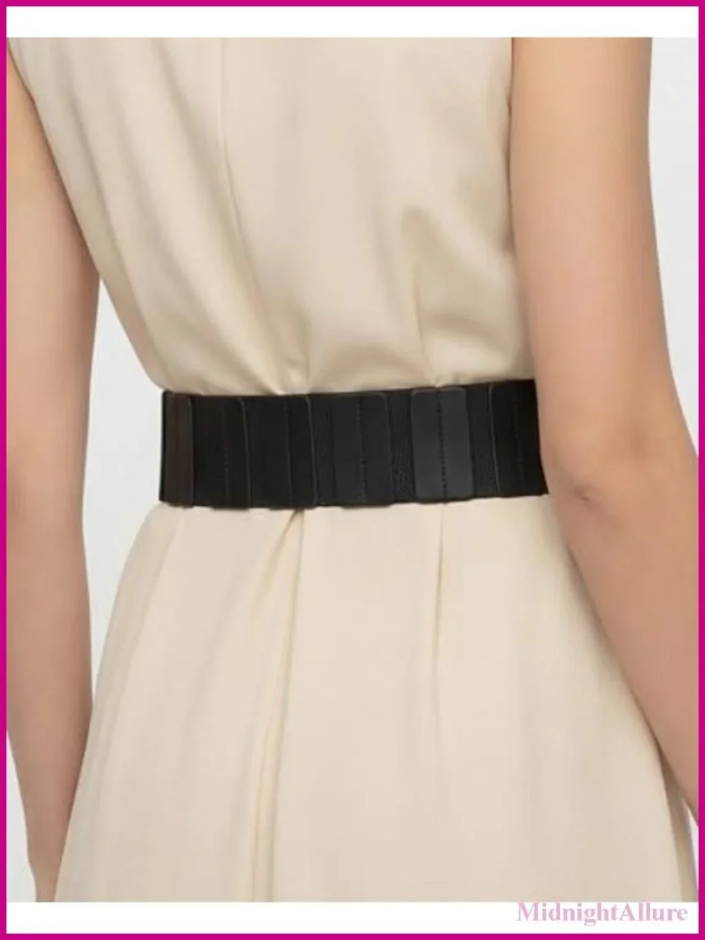 Faux Leather Wide Gothic Pyramid Stud Belt with Hook Buckle